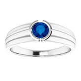 Platinum Lab-Grown Blue Sapphire Ring